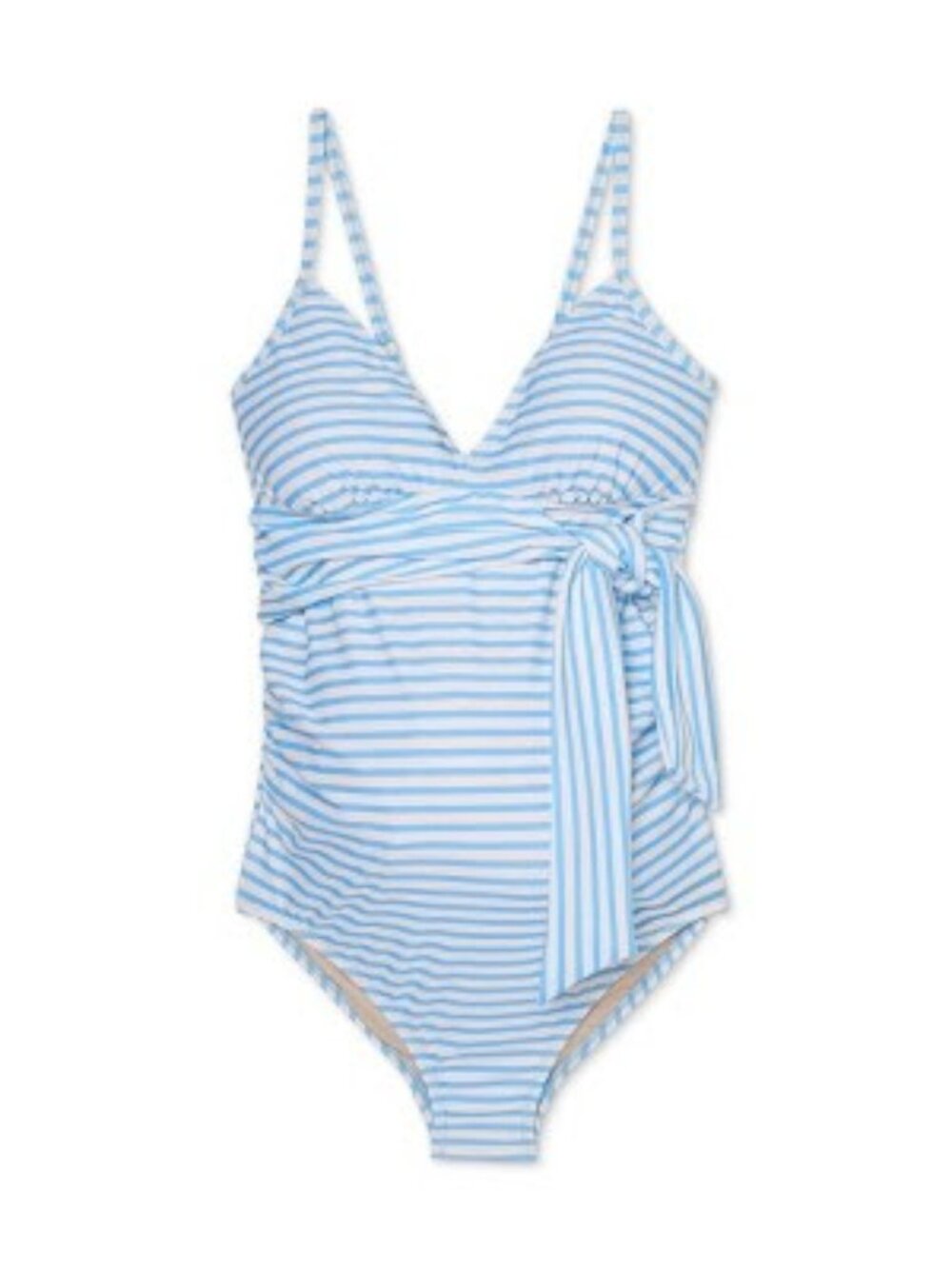 Isabel Maternity one-piece swimsuit, blue & white stripes
